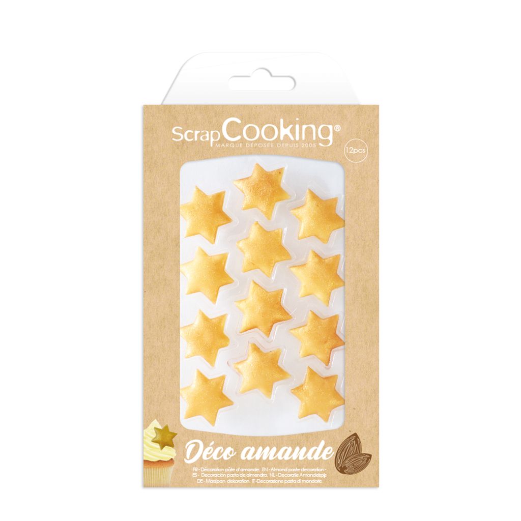 Décoration Étoiles Dorées en pâte d'amande - Visuel 0